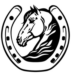 Running draft horse black white Royalty Free Vector Image