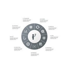 Solution infographic 10 steps bubble design Vector Image