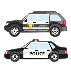 Police car in black and white Royalty Free Vector Image