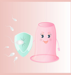 Spermatozoon Attack The Female Vaginal Condom Vector Spermatozoon Attack The Female Vaginal Condom Vector