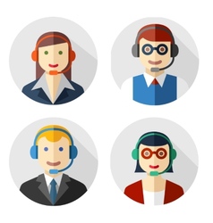 Call center operator icons Royalty Free Vector Image