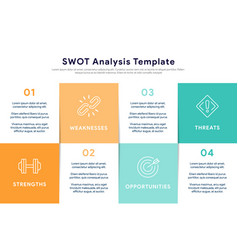 Swot analysis template for strategic planning Vector Image