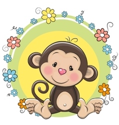 Monkey with flowers Royalty Free Vector Image - VectorStock