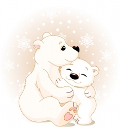 Christmas Polar Bear Family Royalty Free Vector Image