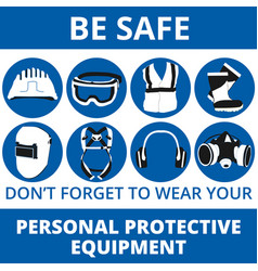 Personal Protective Equipment Warn Signs Vector Image