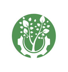Gear leaf logo design template Royalty Free Vector Image