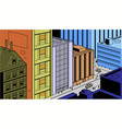 retro comics city street scene vector image vector image