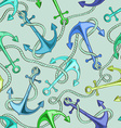 seamless pattern of sea anchors and rope vector image