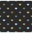 tile pattern with hearts on black background vector image vector image