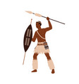 african tribal man holding spear and shield vector image