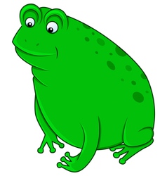Cartoon happy green frog jumping Royalty Free Vector Image