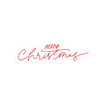 merry christmas brush pen red lettering vector image vector image
