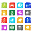 vineyard icon set vector image vector image