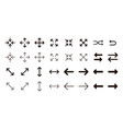arrows collection with elegant style and black vector image