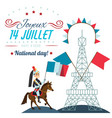 horse guards parade happy bastille day 14th july vector image vector image