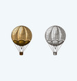 vintage hot air balloon retro flying vector image vector image