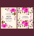 vintage wedding invitation vector image