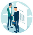agreement with a handshake vector image vector image