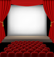cinema auditorium with red seats and curtains vector image vector image