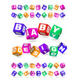 kids cubes with abc font creative children logo vector image
