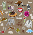 seamless patter with colorful stickers set vector image