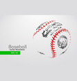 silhouette of a baseball ball vector image