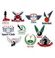 sporting game or team emblems in retro style vector image vector image