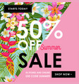 summer sale tropical banner seasonal promotion vector image