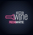 wine neon banner bottle and corkscrew vector image