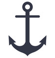 black navy anchor isolated flat icon logo vector image