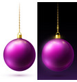 realistic crimson matte christmas balls hanging vector image