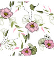 vintage flowering background hand-sketched vector image vector image
