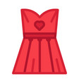 dress elegant red clothing for female icon vector image vector image