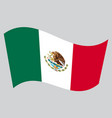 flag of mexico waving on gray background vector image