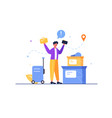 guy has a problem packing his things vector image