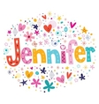 jennifer female name decorative lettering type vector image