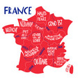 hand drawn stylized map france travel vector image