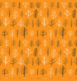 seamless patterns with doodle trees vector image vector image