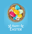 easter poster template set with 3d realistic vector image