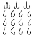 fishing hooks vector image vector image