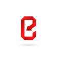 letter e mobile phone app logo icon design vector image