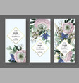 delicate wedding invitation with ranunculus vector image