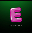 3d playful letter e kids and joy style symbol vector image vector image