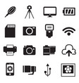 camera icons and accessories vector image
