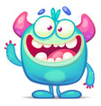 cute monster waving vector image
