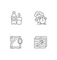 daily schedule and routine linear icons set vector image vector image