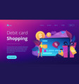 debit cardconcept landing page vector image vector image
