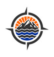 mountain and outdoor adventures logo template vector image vector image