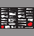 big set black pen ink brush strokes grunge vector image