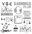 hand draw business finance doodle sketch money vector image